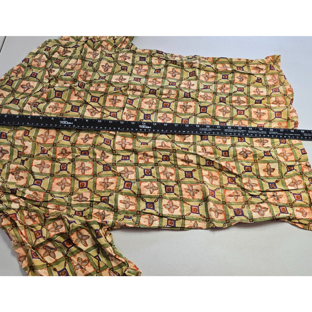 Campia Moda Shirt Men's M Green Tan Geometric Print Button Down Short Sleeve - Picture 7 of 14